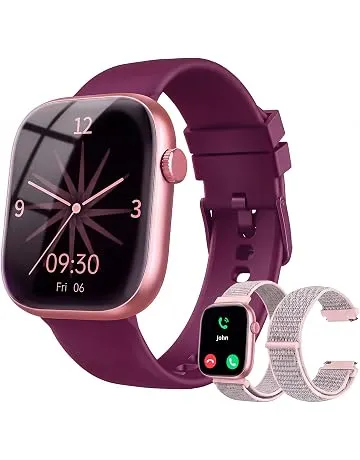 Smart Watch for Women, Bluetooth Answer/Make Calls, 1.83"HD Screen, 2 Bands | IP67 Waterproof Fitness Tracker, Heart Rate/Sleep Monitor, DIY Dial, Multi-Sport Modes Pedometer, Smartwatch for iOS/Android