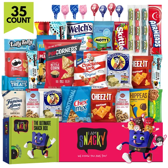 I AM Snacky - Snack Box (35 Count) Chips Candies Sweets for Home & Office $28.68
