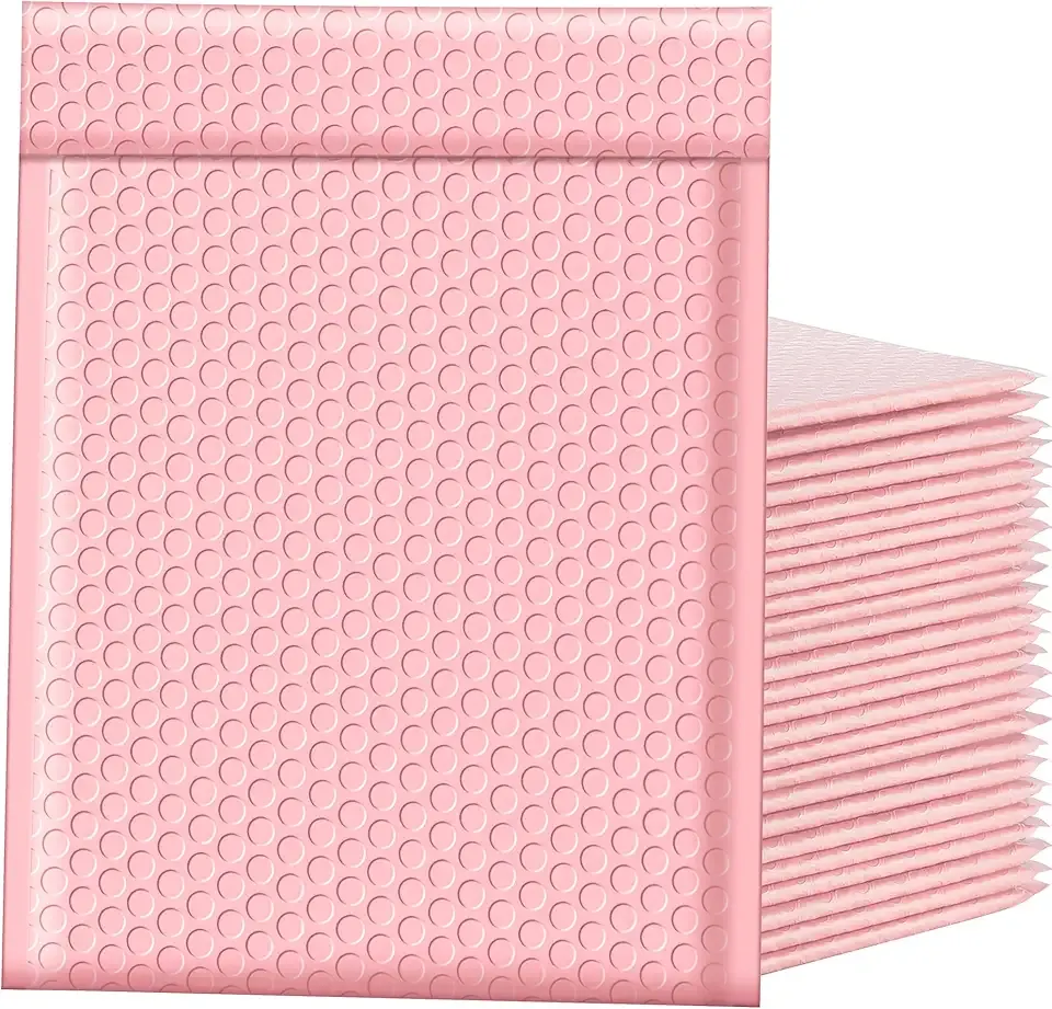 Famagic Bubble Mailers 8.5x12 Inch 25pc Light Pink Shipping Bags, Chic Packaging Bags For Small Business, Colored Padded Mailing Envelopes, Opaque Matte Self Seal Bubble Poly Mailers Bulk #2