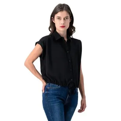 Blusa Mxstaza Mujer Manga Corta con Amarre