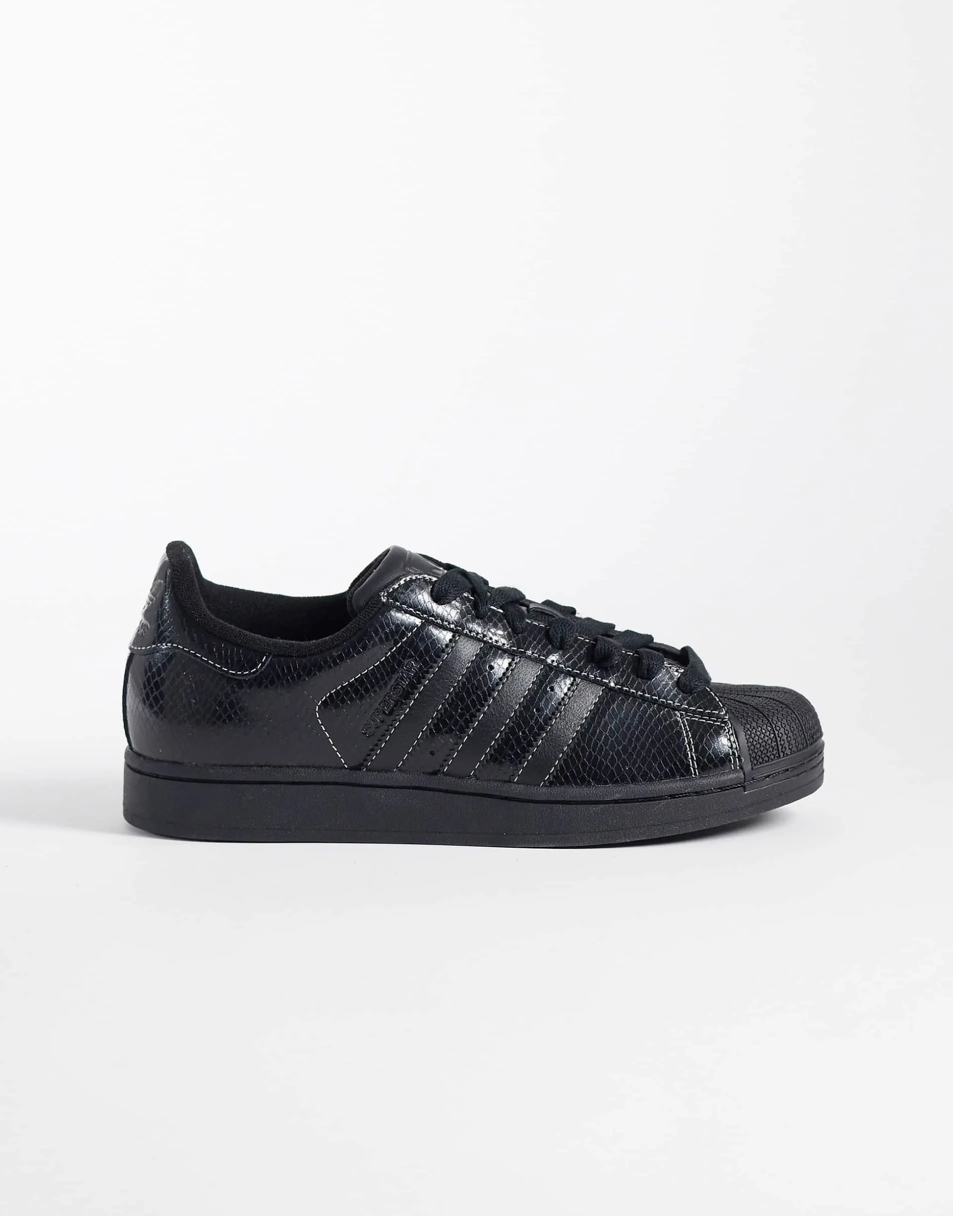 adidas Originals Superstar II trainers in black tonal snake