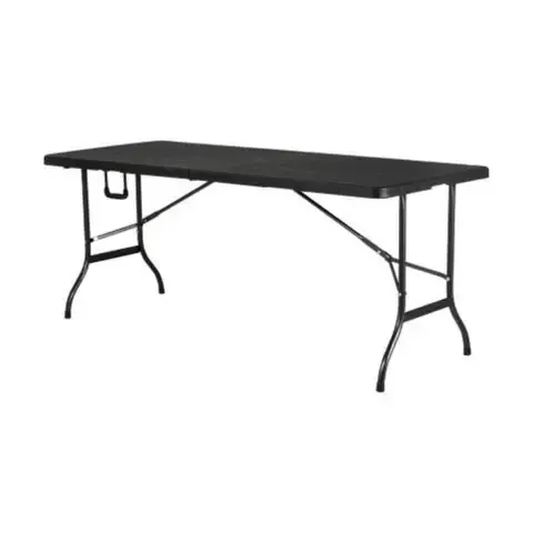 Mesa Plegable Maleta 180cm Negro Arma Fácil, Camping,