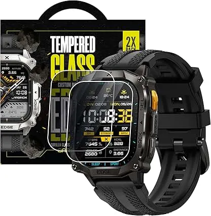 CARBINOX Tempered Glass Screen Protector Compatible Smartwatches - High Transparency, Anti Scratch, High Sensitivity, Bubble Free (2 Pack) Edge CARBINOX Tempered Glass Screen Protector Compatible…