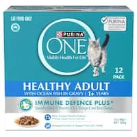 purina one healthy adult wet cat food ocean fish in gravy Pouches 12x70g