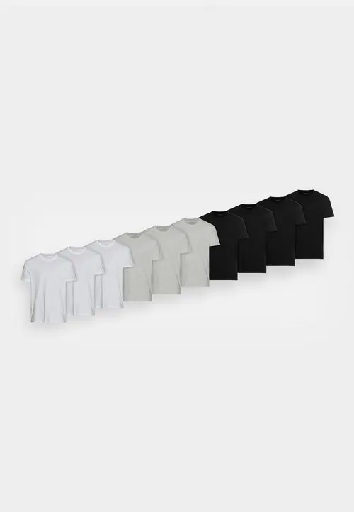 10 PACK - T-shirts - mottled light grey/black/white