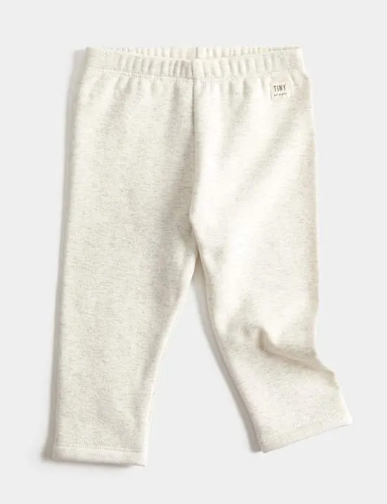 Mit Fleece gefütterte Leggings mit hohem Baumwollanteil (0–3 J.)