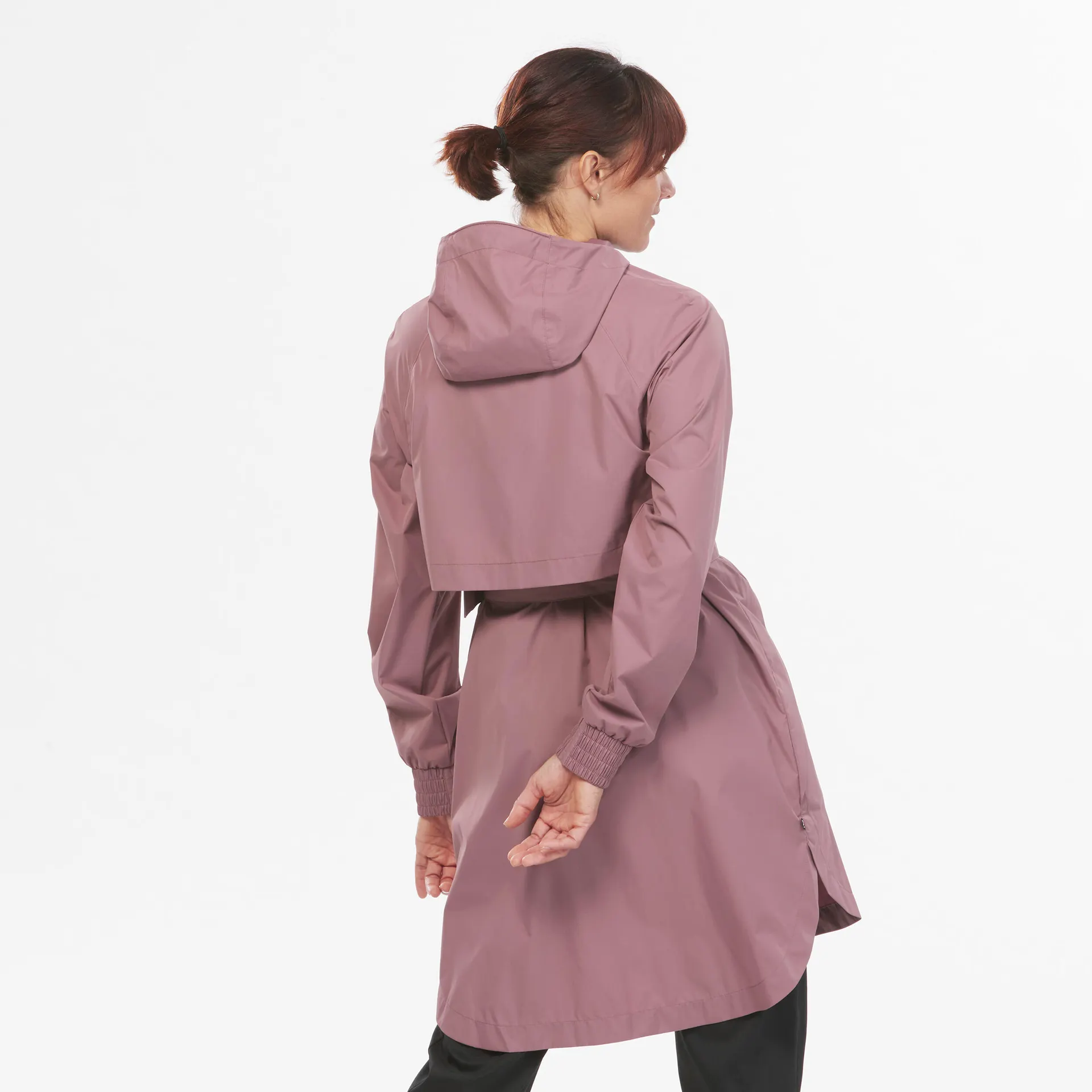 QUECHUA Dámská turistická dlouhá nepromokavá bunda Raincut