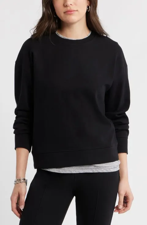 Caslon® Stripe Pullover Sweatshirt