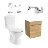 Combo Sanitario Manantial Pro Redondo Mueble Aluvia Elevado 45 cm Fresno Corona