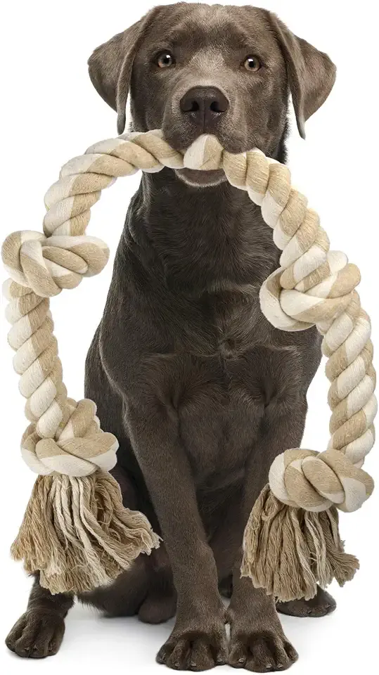 PetiFine Dog Rope Toys for Large Dogs,Indestructible Cotton Dog Chew Toys | Durable Dog Toys for Aggressive Chewers,Natural Cotton,Tug of War,Teeth Cleaning