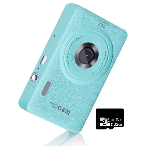 2026 New 48MP 1080P Full HD Digital Camera - 2.4-Inch Portable Auto-Focus Vlogging Camera with 32GB Memory Card & 16X Zoom | USB-C Rechargeable, Built-in Puzzle Game | Compact Travel Camera for Beginners - Budget-Friendly Holiday Gift