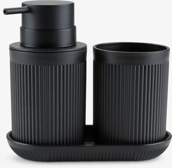 Badkamerset LINDSSDAL 3 stuks zwart