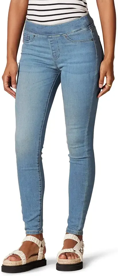 Women's Skinny Fit Mid-Rise Stretch Pull-On Jegging with Pockets