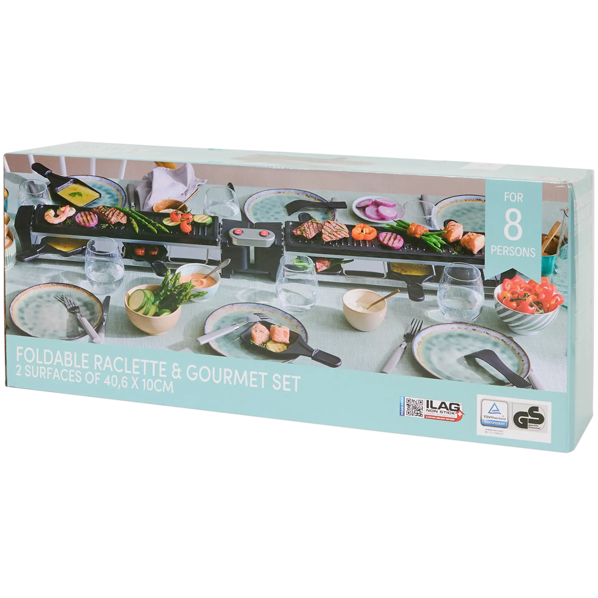Raclette/gourmet pieghevole