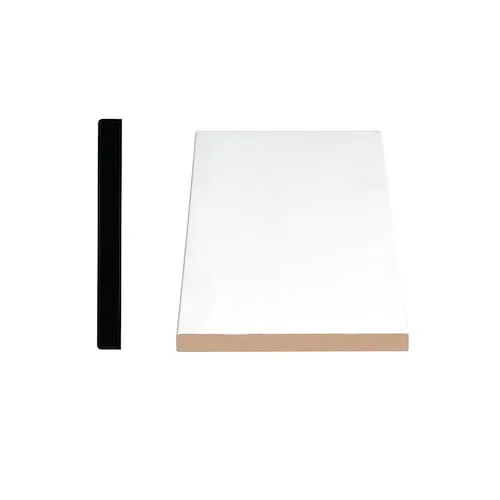 1/2-inch x 4 1/2-inch x 96-inch Modern MDF Primed Baseboard Moulding
