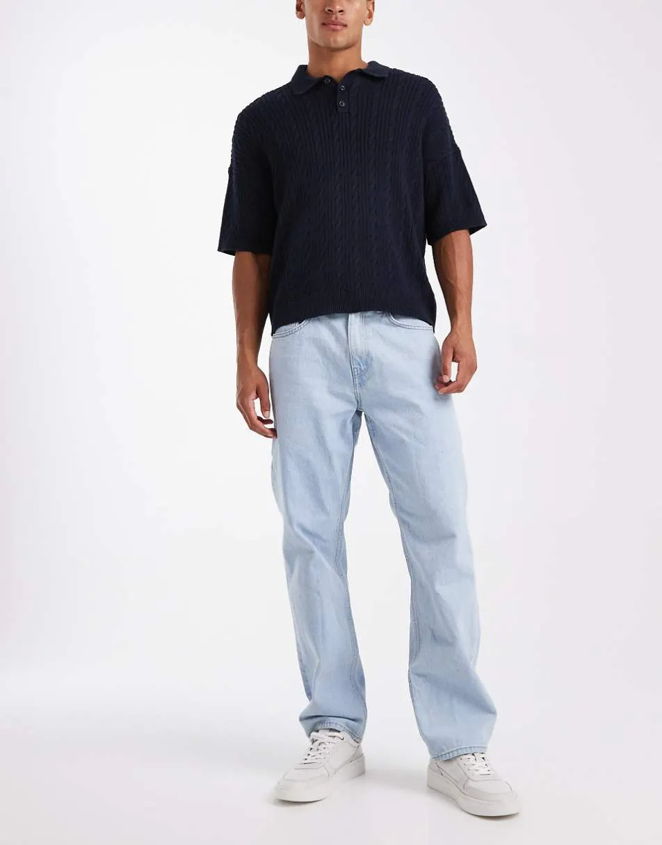 ONLY & SONS Edge straight fit jeans in light blue wash