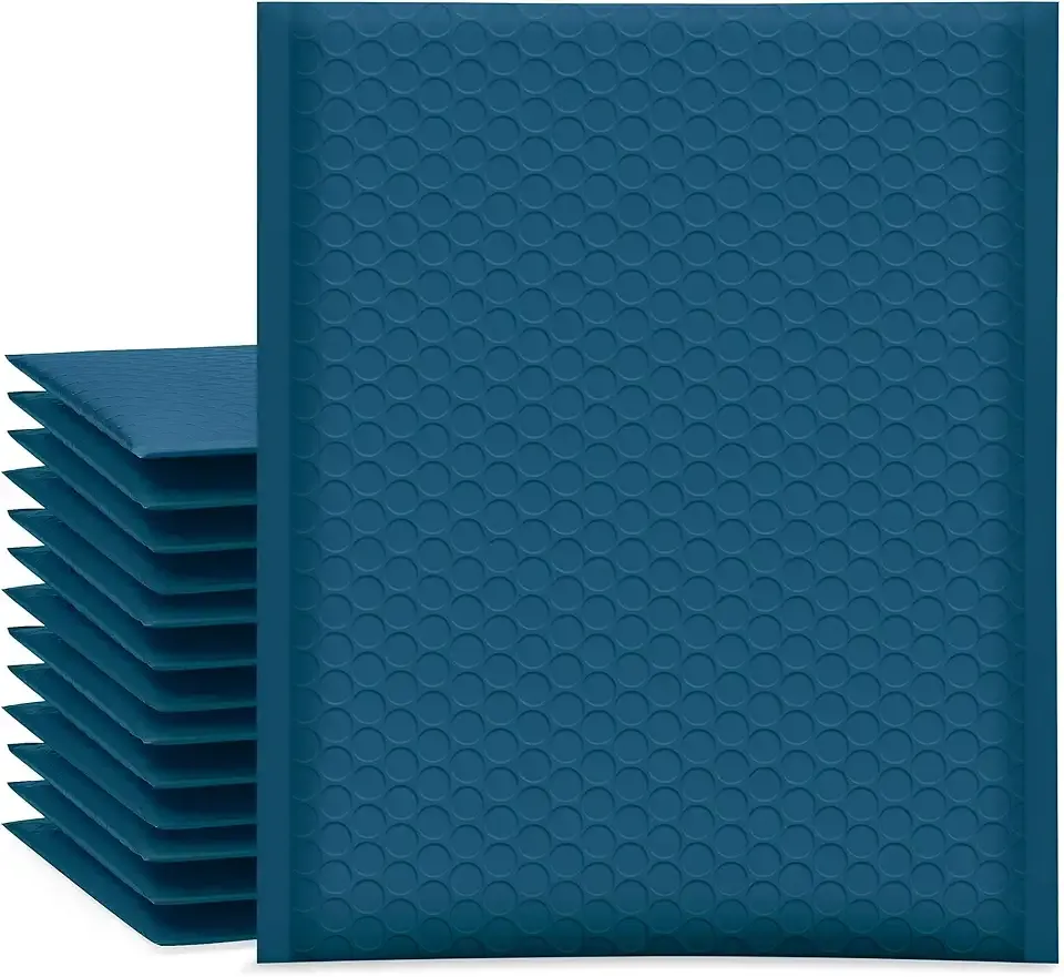 UCGOU Bubble Mailers 8.5x12 Inch Navy Blue 25 Pack Usable Size 8.5x11 Poly Padded Envelopes #2 Medium Mailing Opaque Packaging Postal Self Seal Waterproof Boutique Shipping Bags for Clothes Makeup
