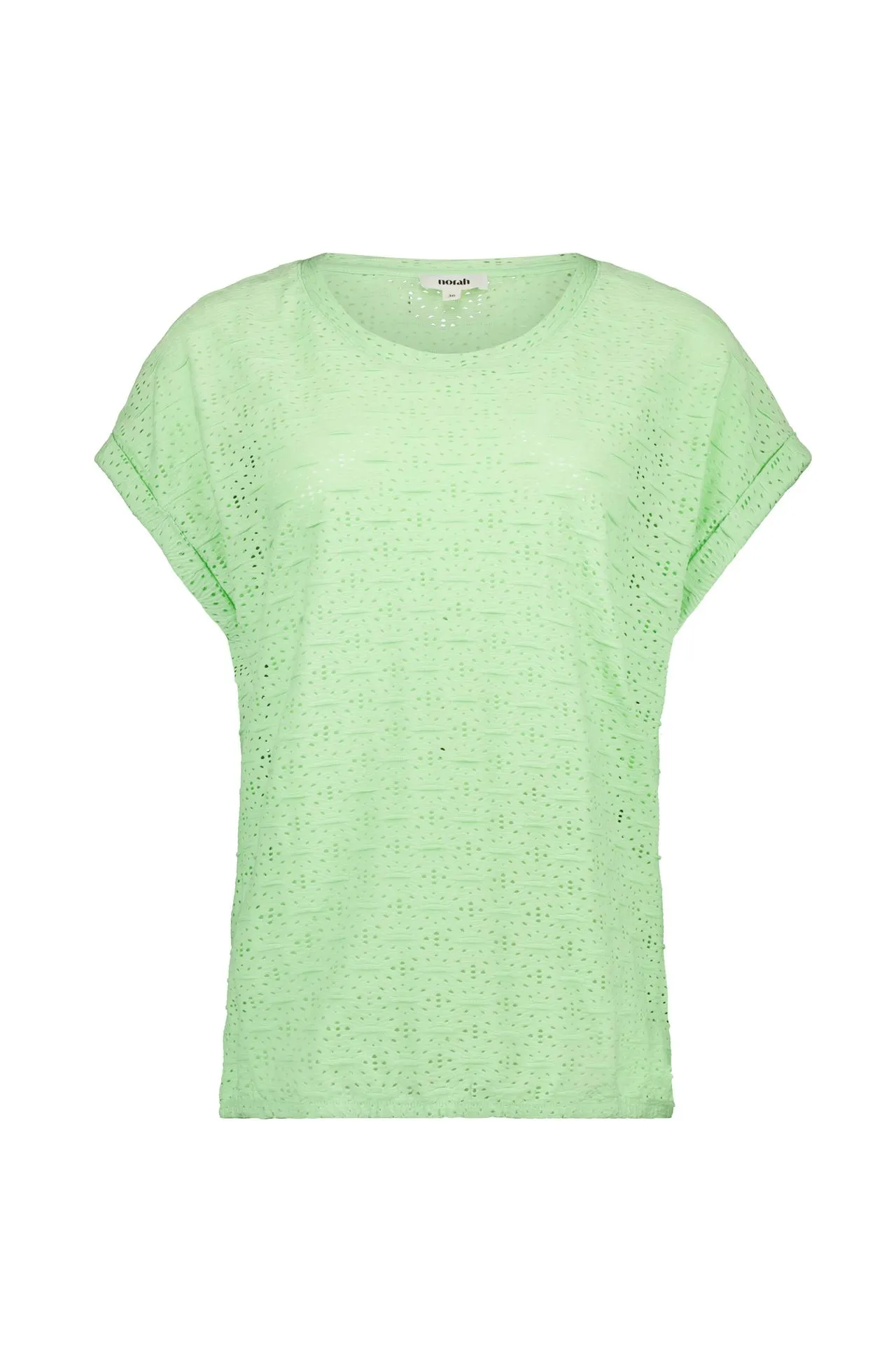 Lichtgroen opengewerkt shirt