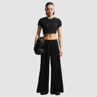 Nike Womens Sportswear Mid-Rise Wide-Leg Track Pant