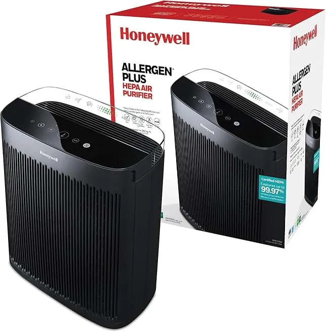 Honeywell HEPA Air Purifier for Home, Large Rooms Up To 1700 ft² in 1 hr, Air Quality Indicator, Auto Mode, Reduces Allergens, Dust, Pollen, Smoke, Pet Dander, Black, HPA5200