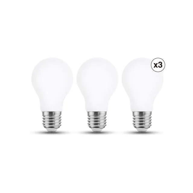 Set da 3 lampadine LED, E27 goccia, smerigliato, luce calda, 10.5W = 1521 LM (equiv 100 W), 330°, LEXMAN
