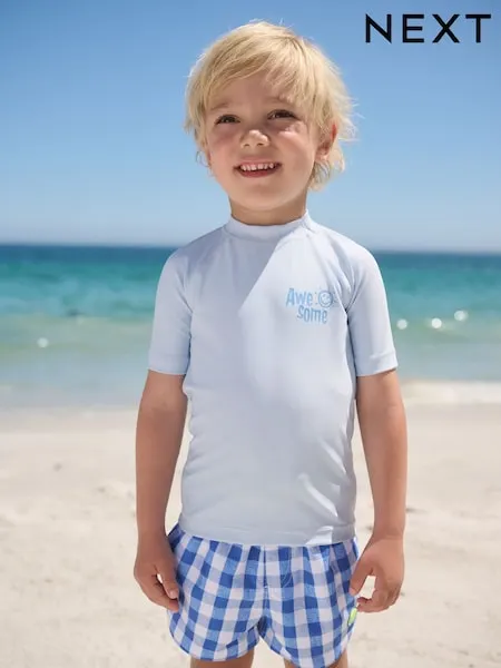 Light Blue Rash Vest (3mths-7yrs)