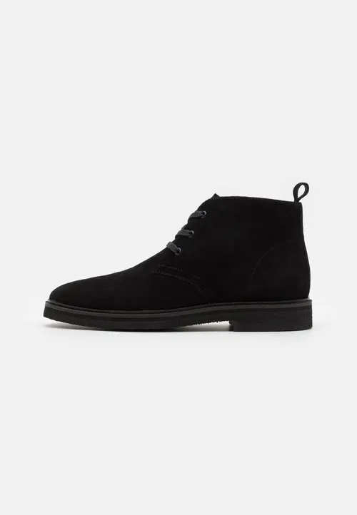 LEATHER - Snøresko - black