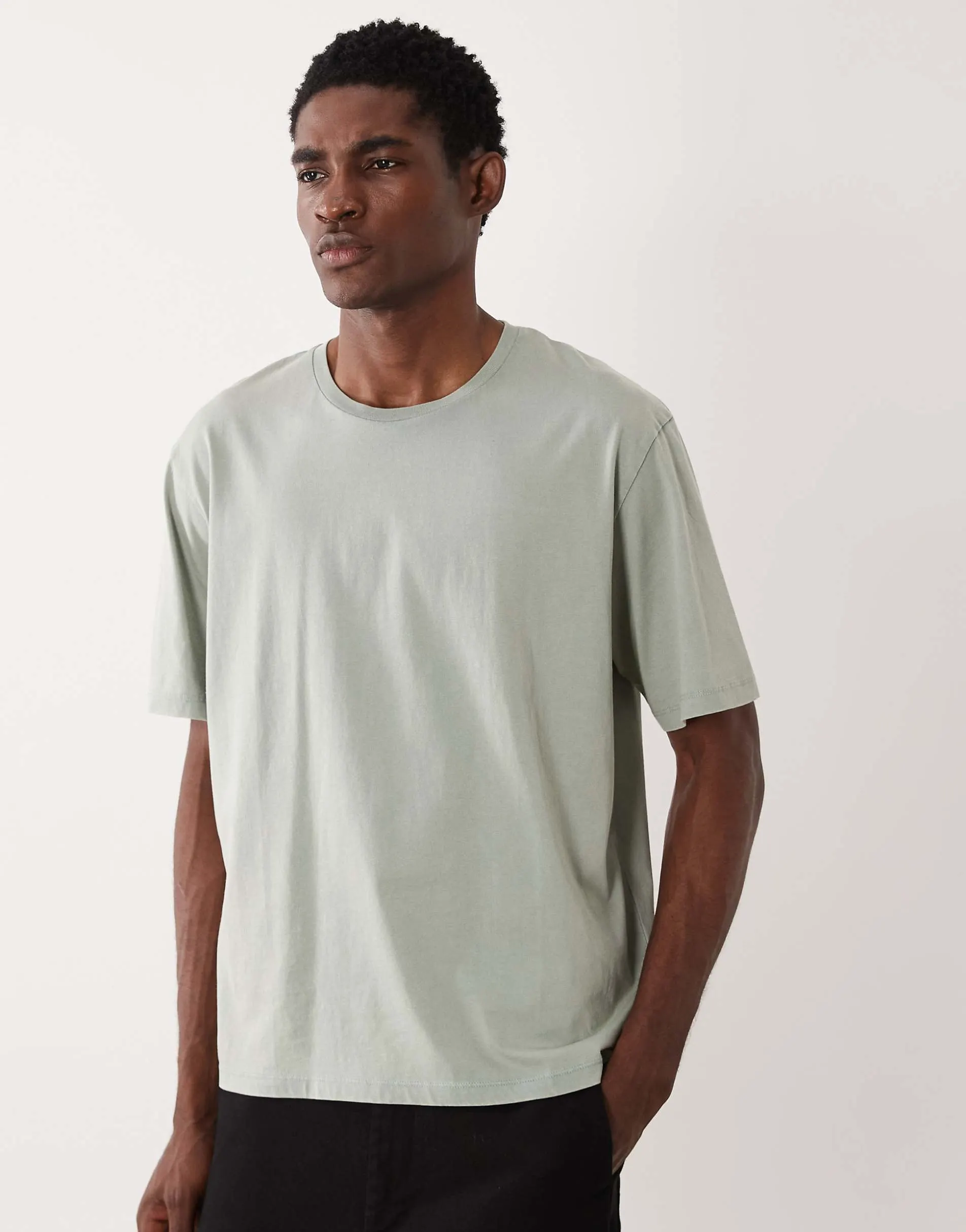 JJ Rebel oversized washed t-shirt in sage green