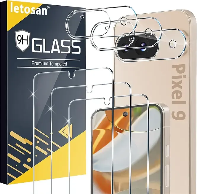 [3+3 Pack] for Google Pixel 9 Screen Protector, 9H Tempered Glass, Ultrasonic Fingerprint Unlock, Case Friendly HD Clear for Google Pixel 9 Tempered Glass Screen Protector 5G