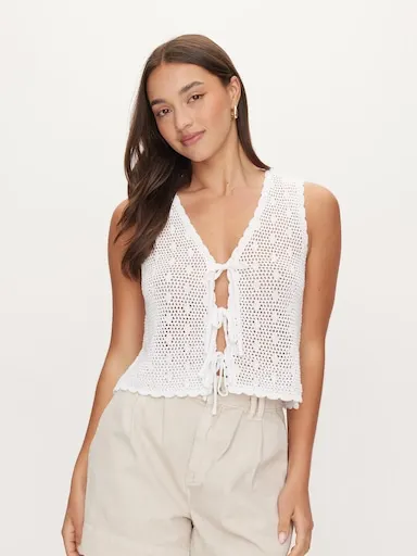 Crochet Tie Front Vest