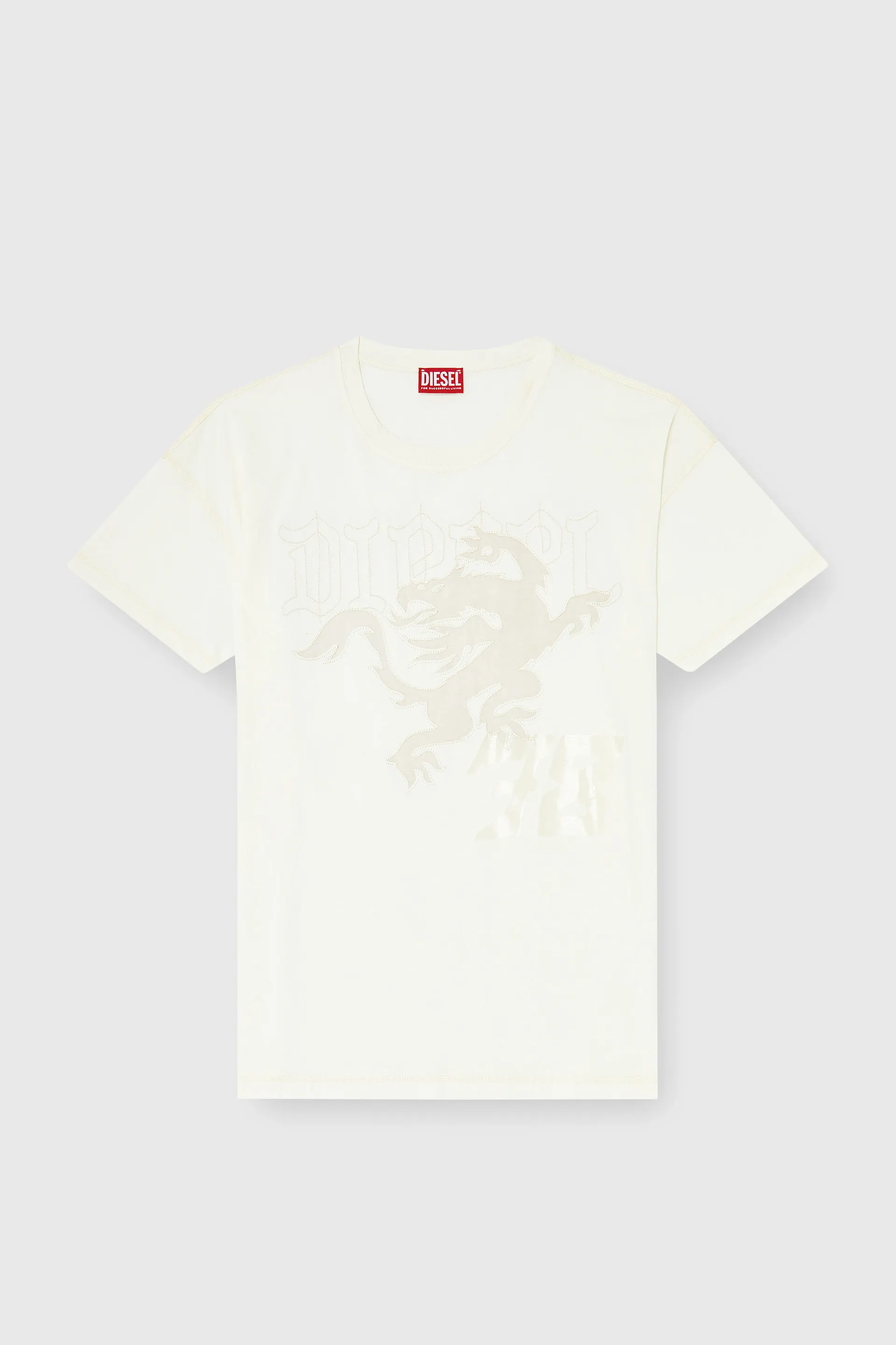 Relaxed T-shirt with prints and embroderies