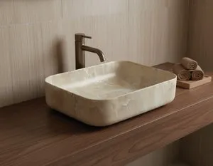 Lavabo porcelana DALLAS RECTANGULAR beige 500x390x130 mm
