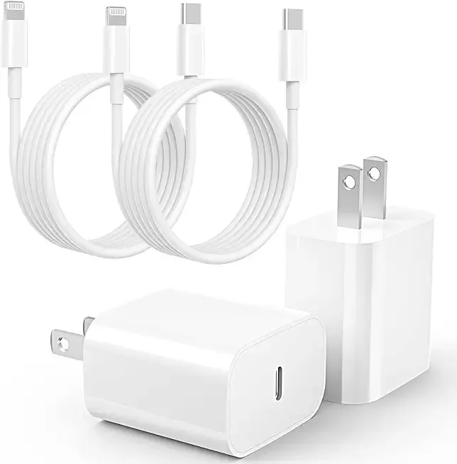 Ximytec iPhone 14 13 12 11 Charger Fast Charging 2Pack 20W Type-C Fast Charger Blocks with 6FT MFi-Certified USB C to Lightning Cables Compatible with iPhone 14/13/12/11/XS/XR/X/8/7/6 /iPad (White)