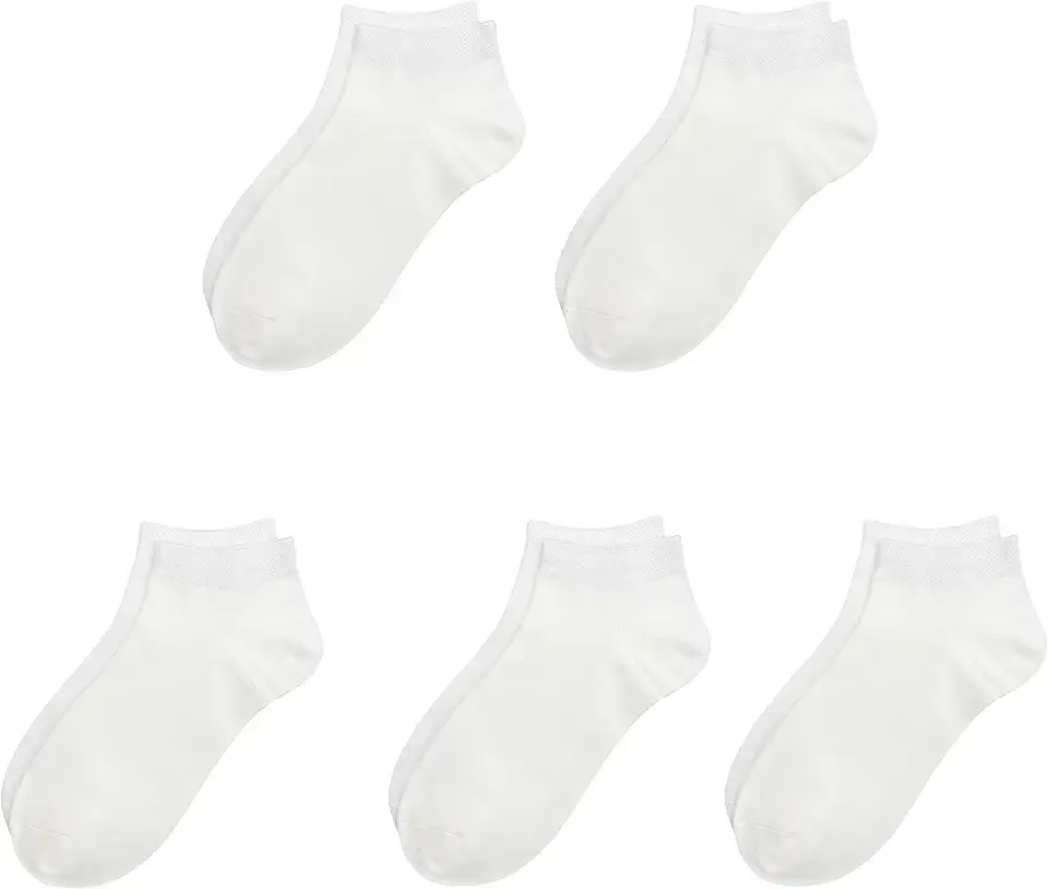 Viscose Bamboo School Socks Ankle Super Soft Kids Socks Stretch Cuffs Athletic Socks Odor Anti-odor 5 Pairs