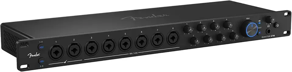 Fender Quantum LT 16 | 16-in 8-out USB-C Audio Interface for Music Production, Eight MAX-HD Mic Preamps, 14 Line Inputs, Low-Latency Drivers, Loopback, Balanced Outputs, Headphone Amp, Mac & PC