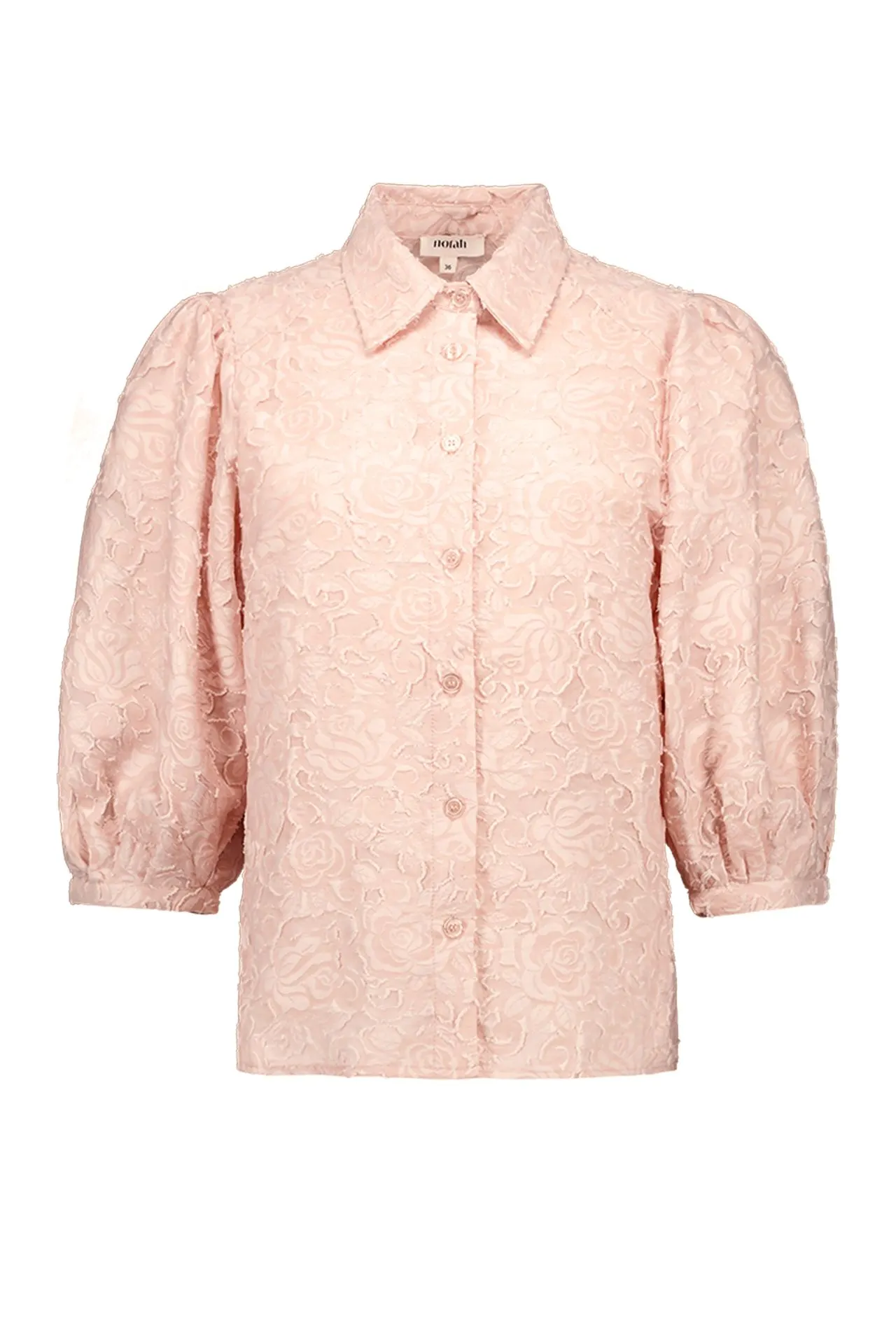 Lichtroze blouse met bloemenstructuur