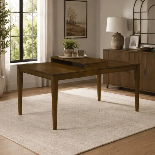 Windsor Dining Table with Self-Storing Leaf by Homelegance - Brown