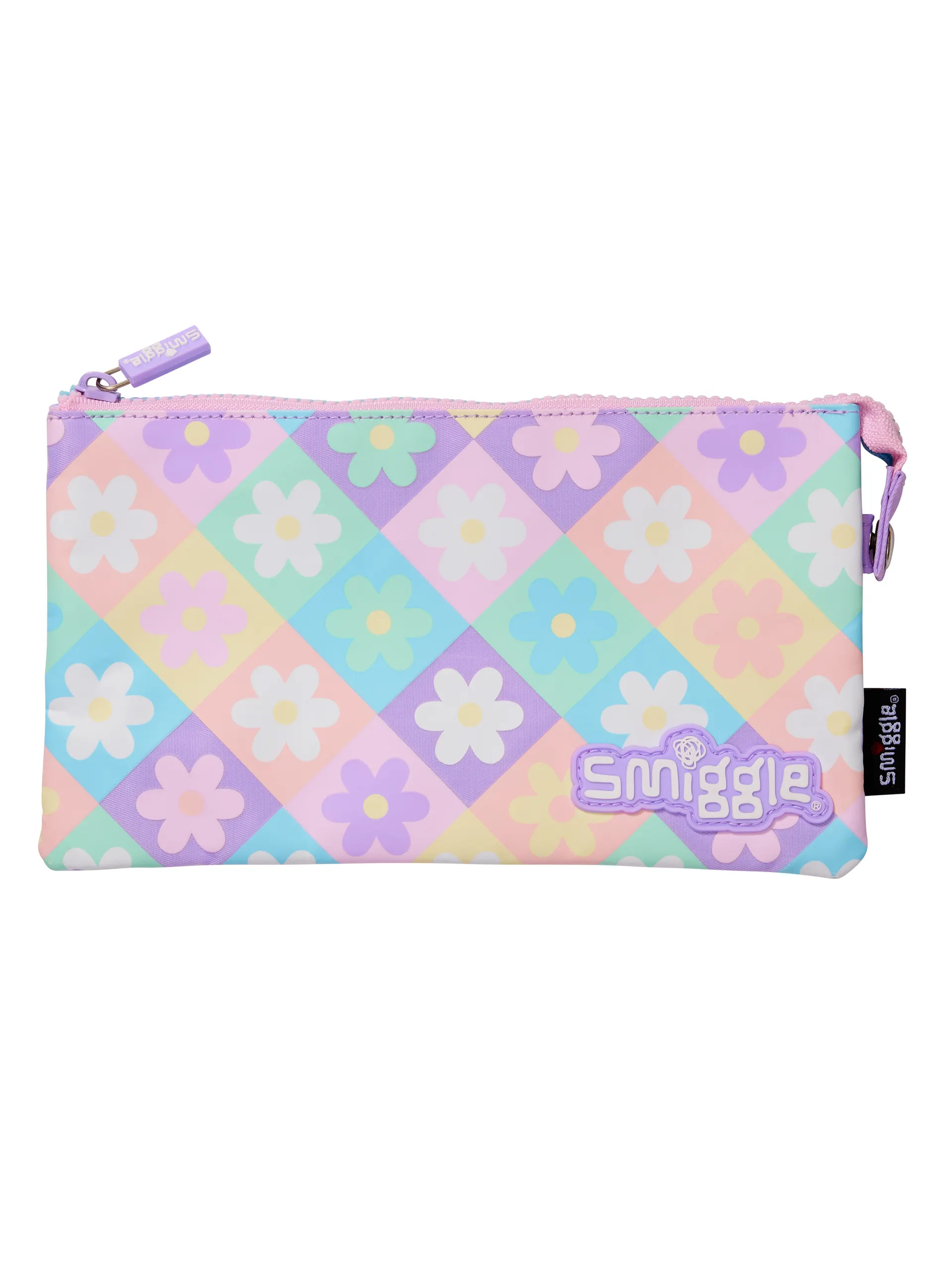 Check Triple Pocket Pencil Case