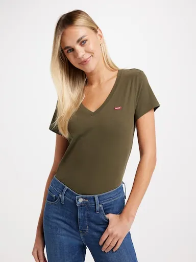 Levi's Perfect Hm V Neck In Olive Night