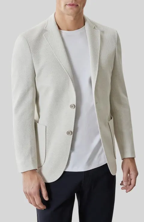 Eryx Cotton & Linen Blend Herringbone Sport Coat