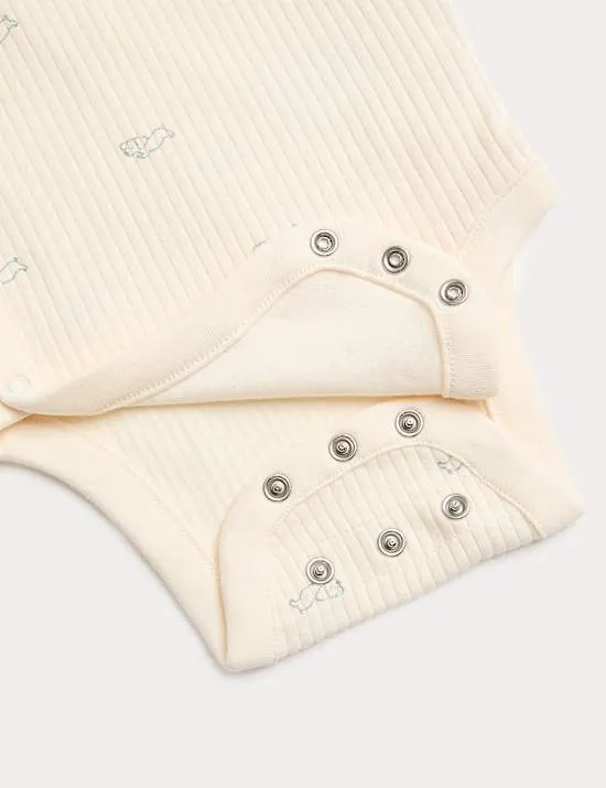 4-tlg. Starterset mit hohem Baumwollanteil und Welpenmotiv (3,2 kg–9 M.)