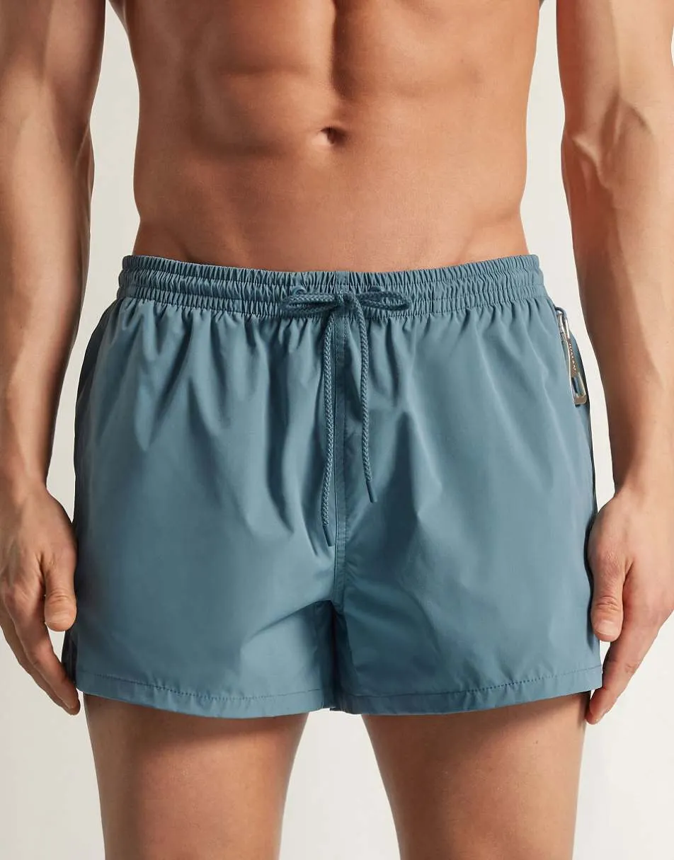 Intimissimi Short solid-colour swim trunks in washed black