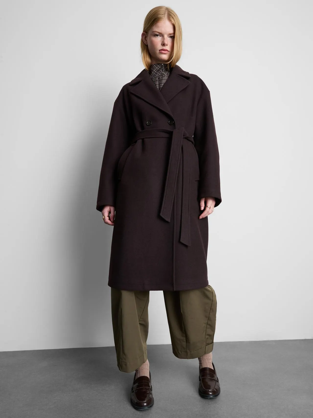 Manteau crombie long à ceinture