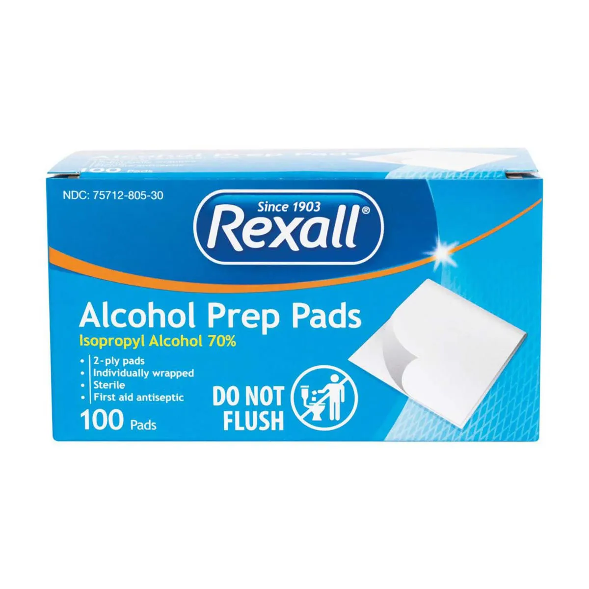 Rexall Antiseptic Alcohol Prep Pads, 100 ct