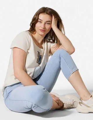 Pantaloni capri - Skinny Fit - celeste