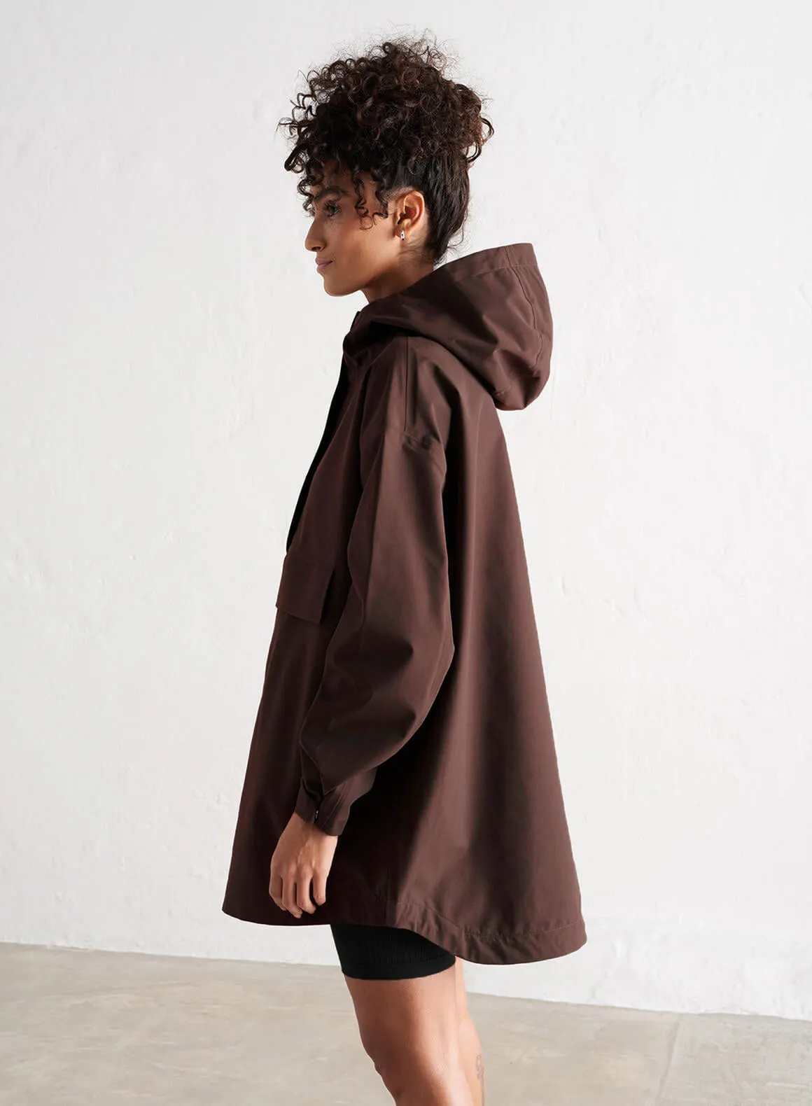 Cacao Waterproof Oversized Anorak