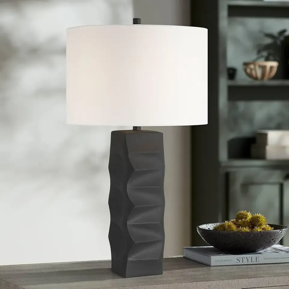 360 Lighting Aidan 31" High Modern Black Ceramic Table Lamp with Dimmer