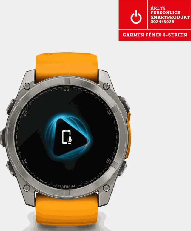 fenix 8 – 51mm, AMOLED, Sapphire, Titanium, smartklokke - Oransje