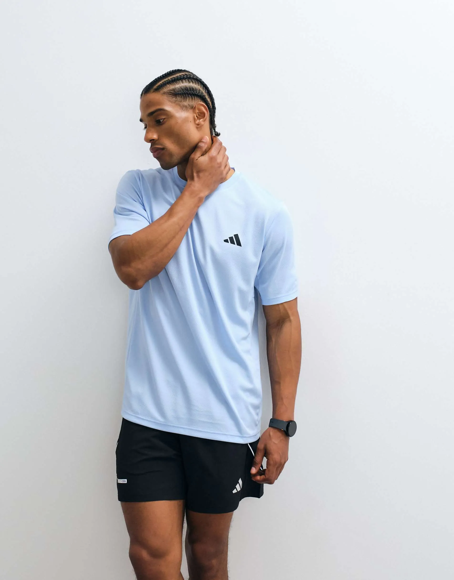 adidas Training Essentials t-shirt in light blue