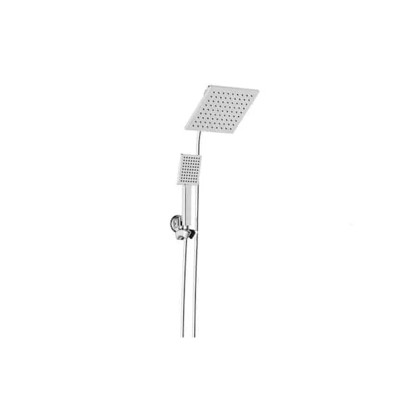 Glacier Bay Modern 1-​Spray 7.​9 in.​ Dual Tub Wall Mount Fixed and Handheld Shower Heads 1.​8 GPM in Polished Chrome